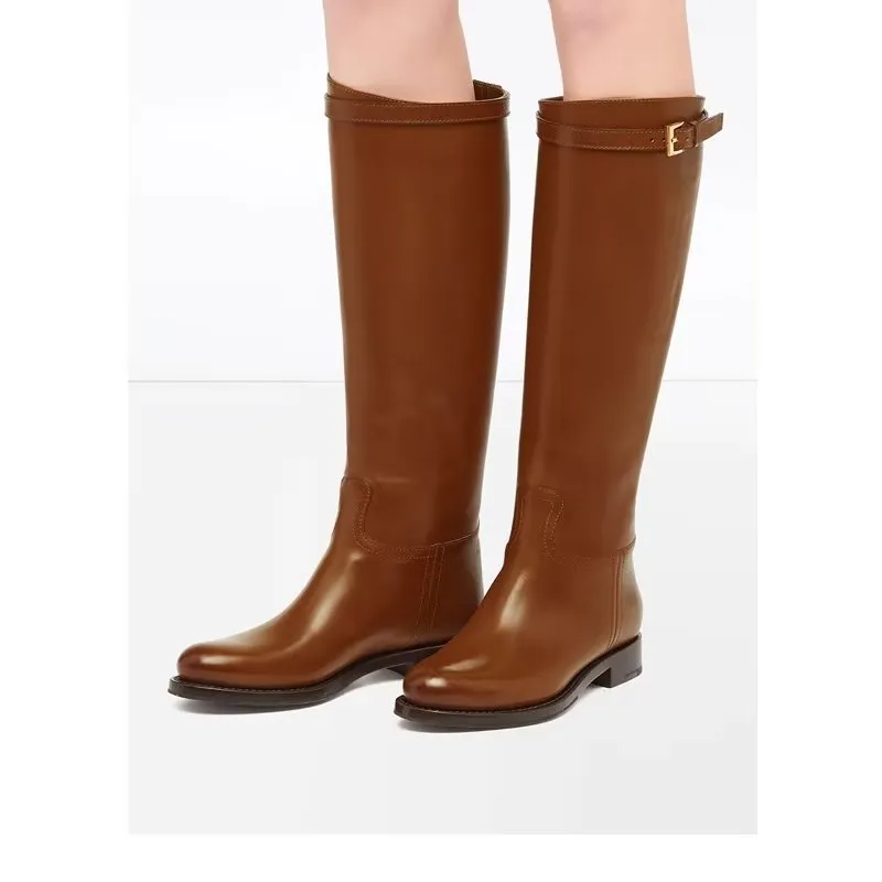 LeatherLux Exquisite Chic Pattern Knee-High Boots