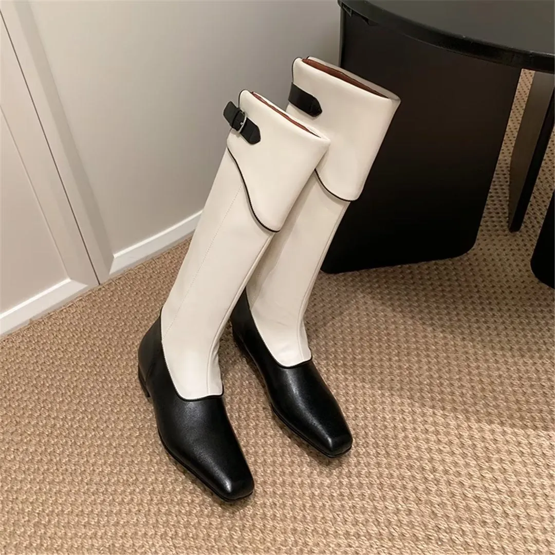 LeatherLux Supreme Square-Toe Winter Boots