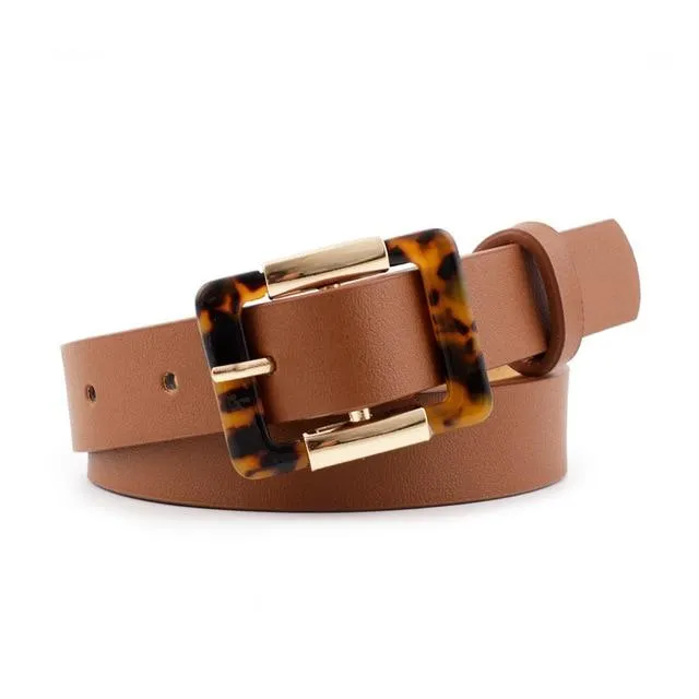 Leopard Print Buckle Belt