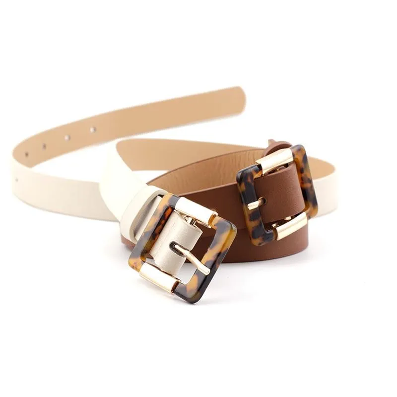 Leopard Print Buckle Belt