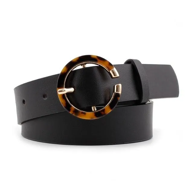 Leopard Print Buckle Belt