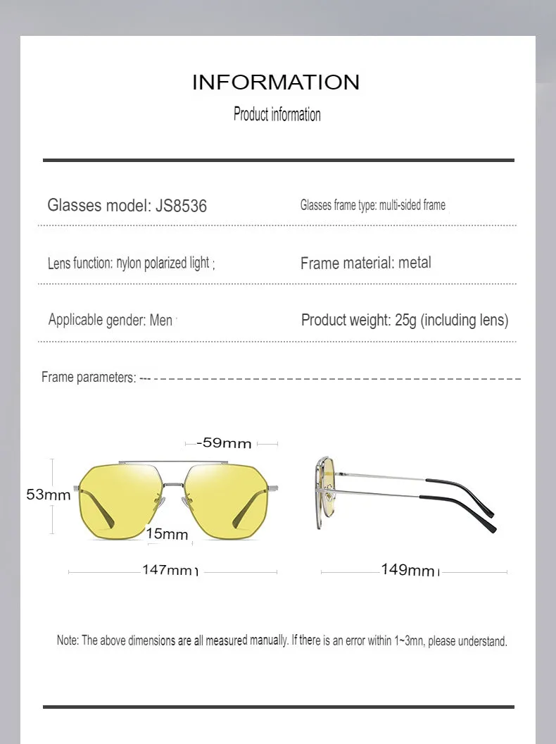 Lois Same Style Nylon Polarized Color-Changing Sunglasses Driving JS8536 Douyin Live Fashion Sunglasses