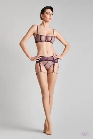 Maison Close L'Amoureuse Violet Orchid Suspender Belt