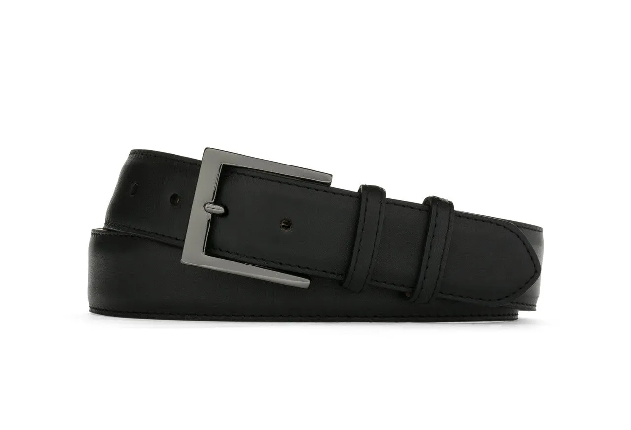 Matte Calf Belt with Gunmetal Buckle