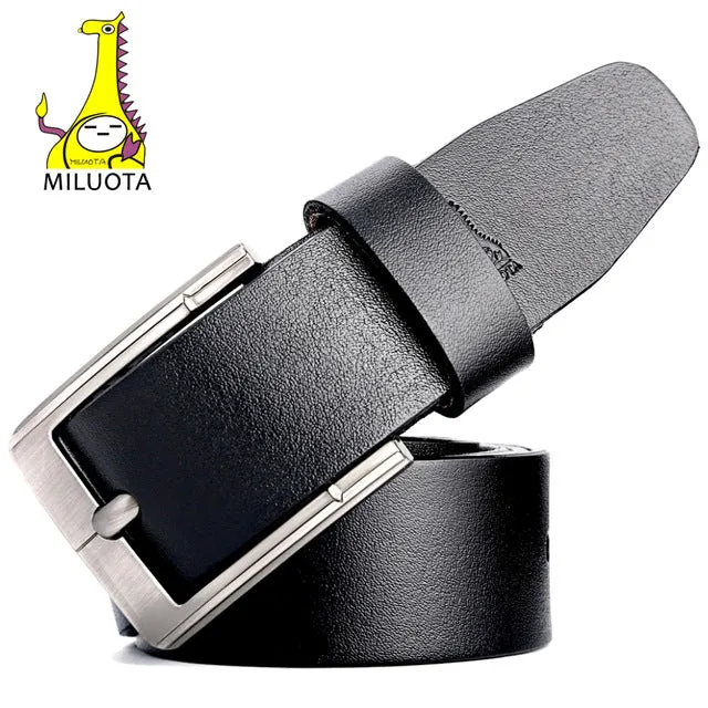 [MILUOTA] Designer Belts Men High Quality Genuine Leather Belt for Men Luxury Ceinture Homme Military Style 130CM MU012