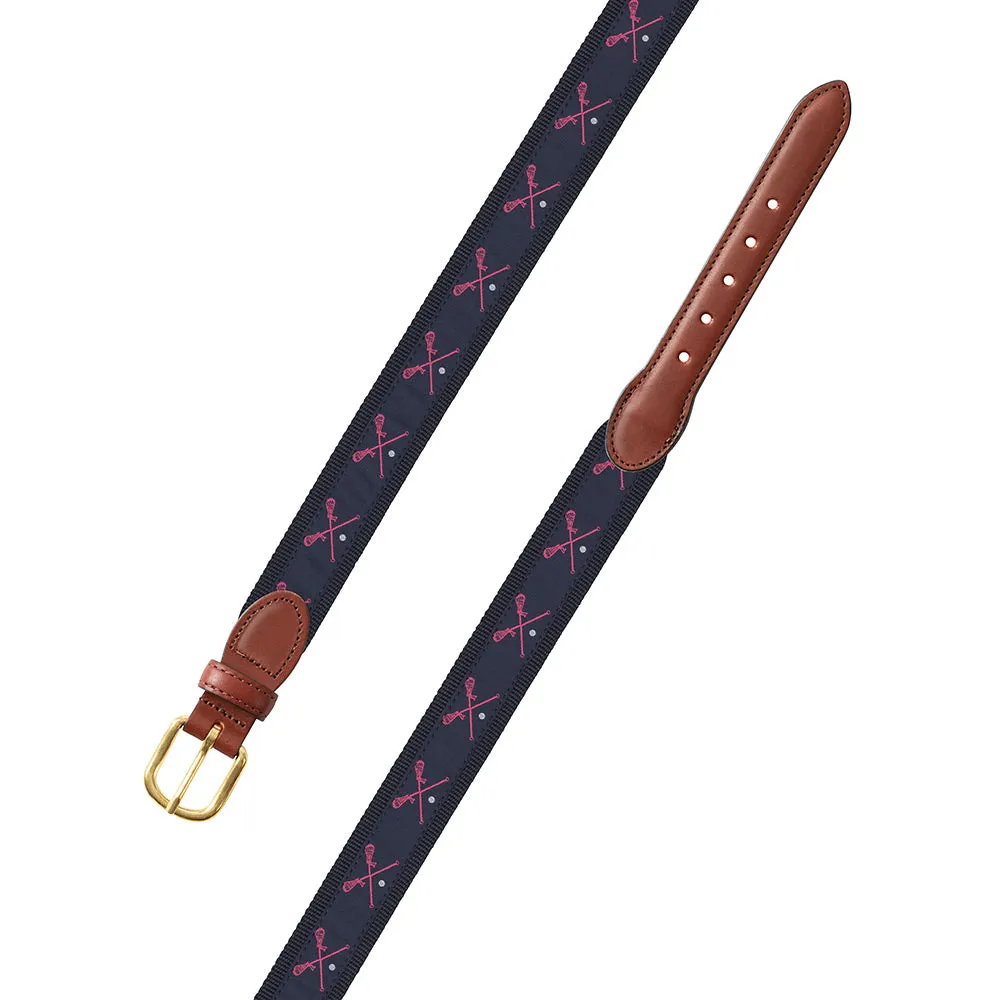 Navy Lacrosse Motif Children's Belt