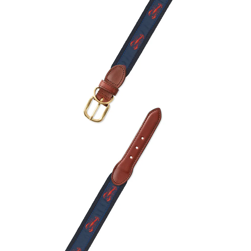 Navy Lobster Motif Dog Collar