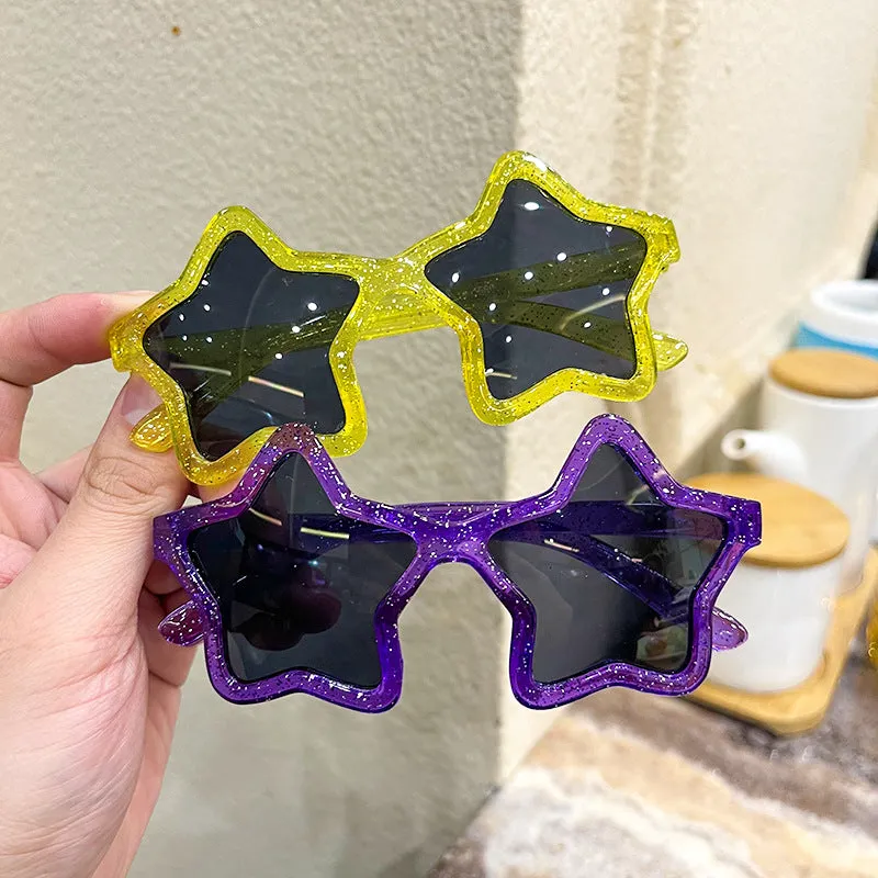 New colorful starlight children's sunglasses, children's five-pointed star sunglasses, anti-UV star glasses, cute and trendy children's glasses