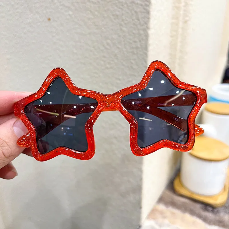 New colorful starlight children's sunglasses, children's five-pointed star sunglasses, anti-UV star glasses, cute and trendy children's glasses