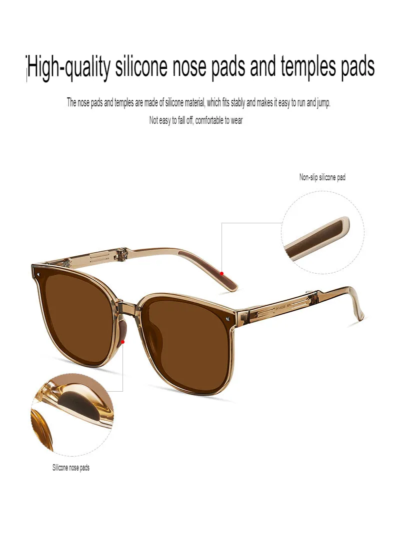 New folding sunglasses, the same style as the celebrity polarized sunglasses 7901 ultra-light TR anti-UV sunglasses