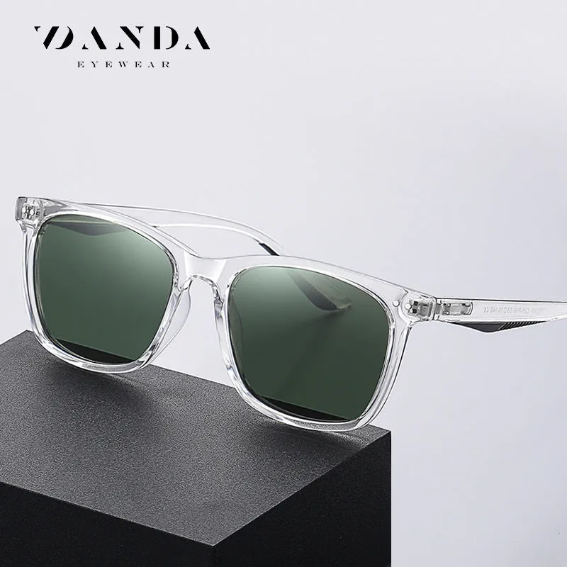 New polarized glasses, fashionable retro sunglasses, men's and women's same square sunglasses tr3399 classic rivet style glasses