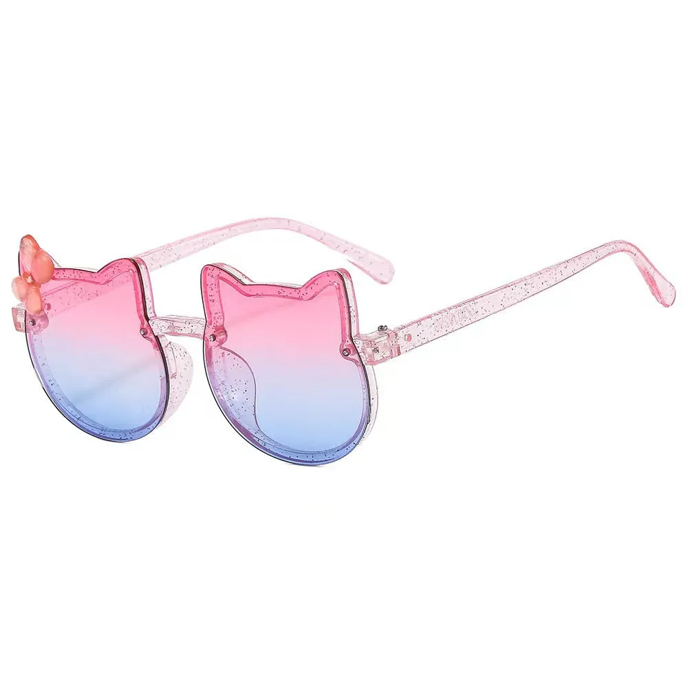 New two-ear bow cat glasses cute baby sunglasses trendy sunshade children's sunglasses