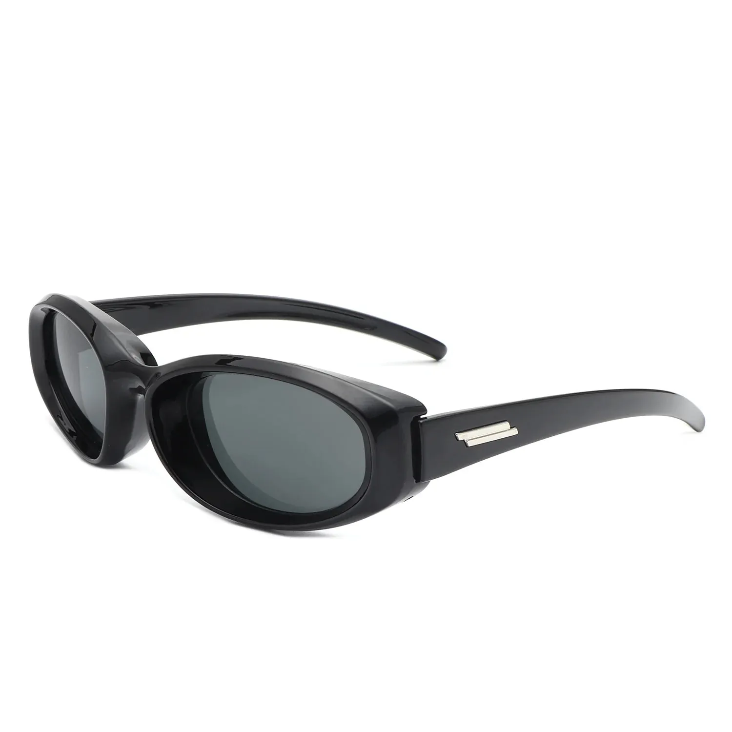 Nudge - Rectangle Retro Chic Oval Fashion Sunglasses