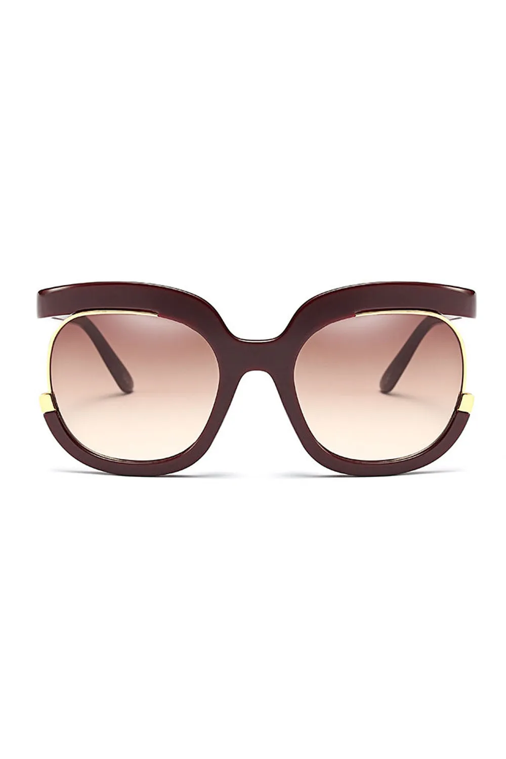 Oversized Square Cut Out Gradient Sunglasses