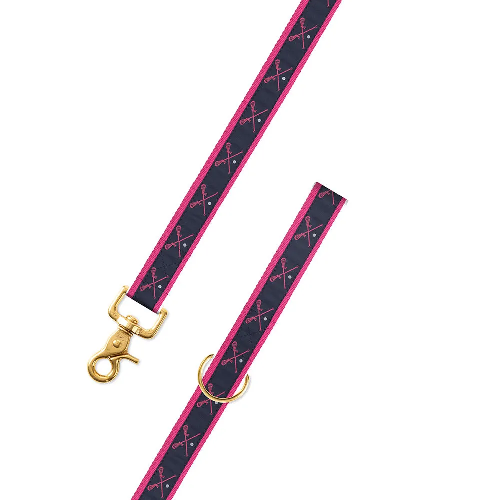 Pink Lacrosse Motif Dog Leash