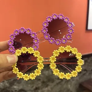 Popular flower children's sunglasses children's sunglasses baby fresh cute sunglasses.