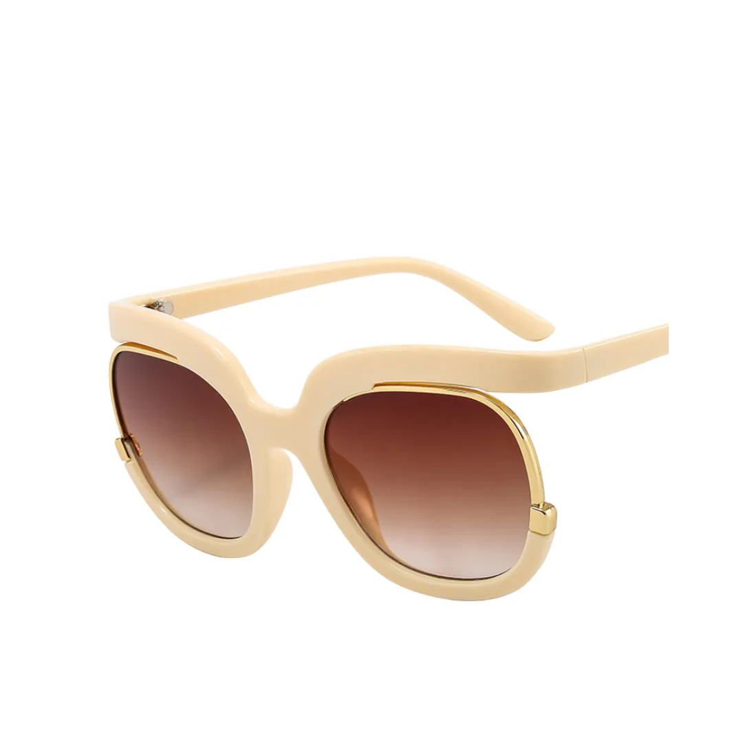 Pre Order:  Retro Round Color Contrast Sunglasses