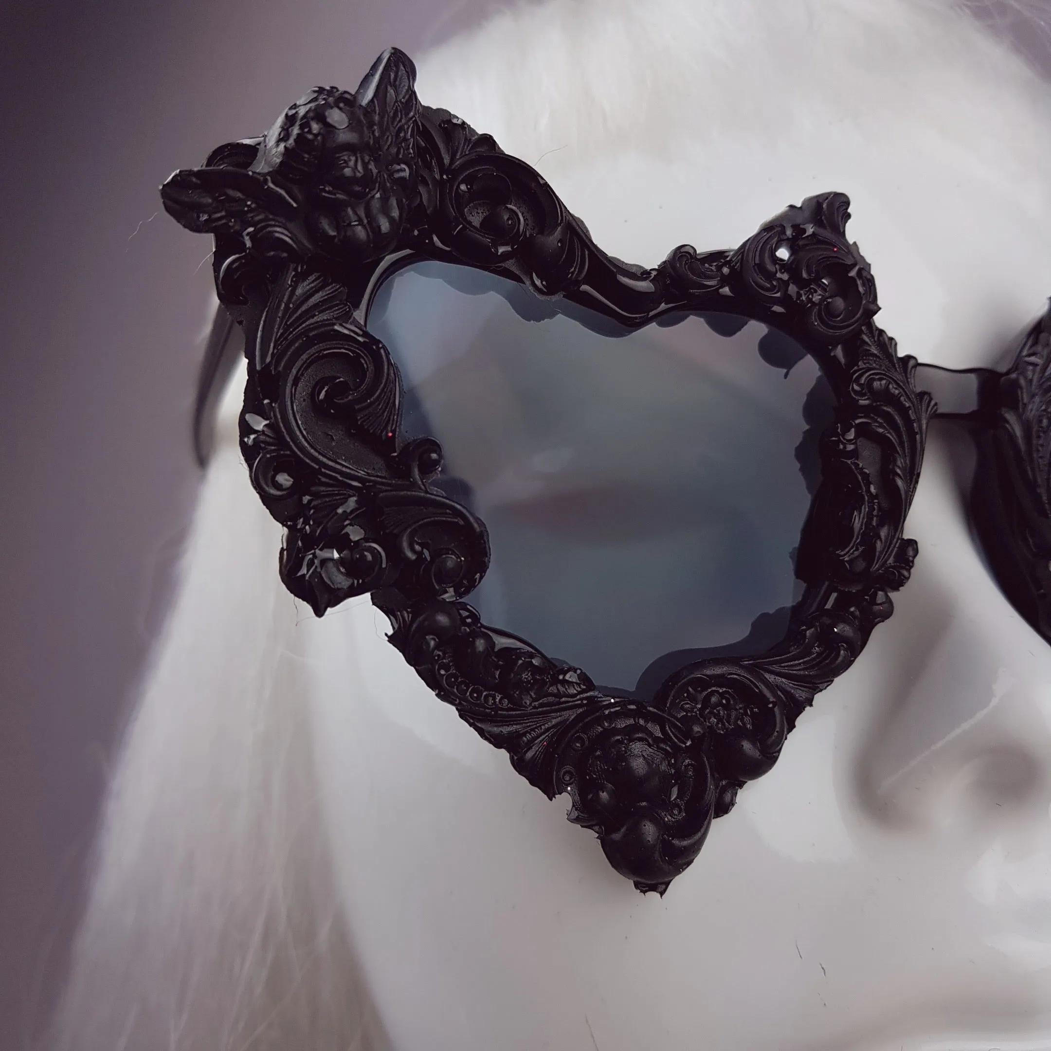 "Heart of Darkness" Black Filigree Ornate Sunglasses