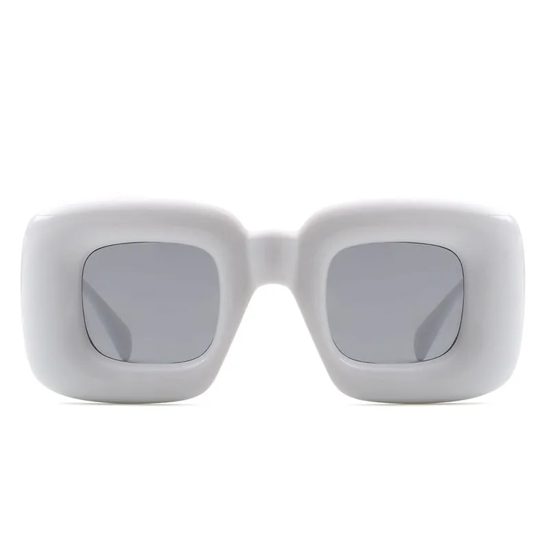 Rayne - Oversized Chunky Square Thick Frame Sunglasses