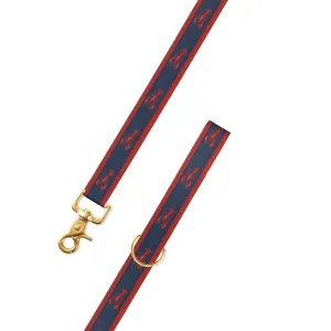 Red & Navy Lobster Motif Dog Leash