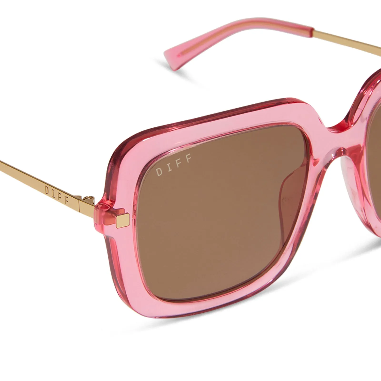 SANDRA - CANDY PINK CRYSTAL   BROWN SUNGLASSES