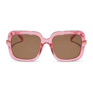 SANDRA - CANDY PINK CRYSTAL   BROWN SUNGLASSES