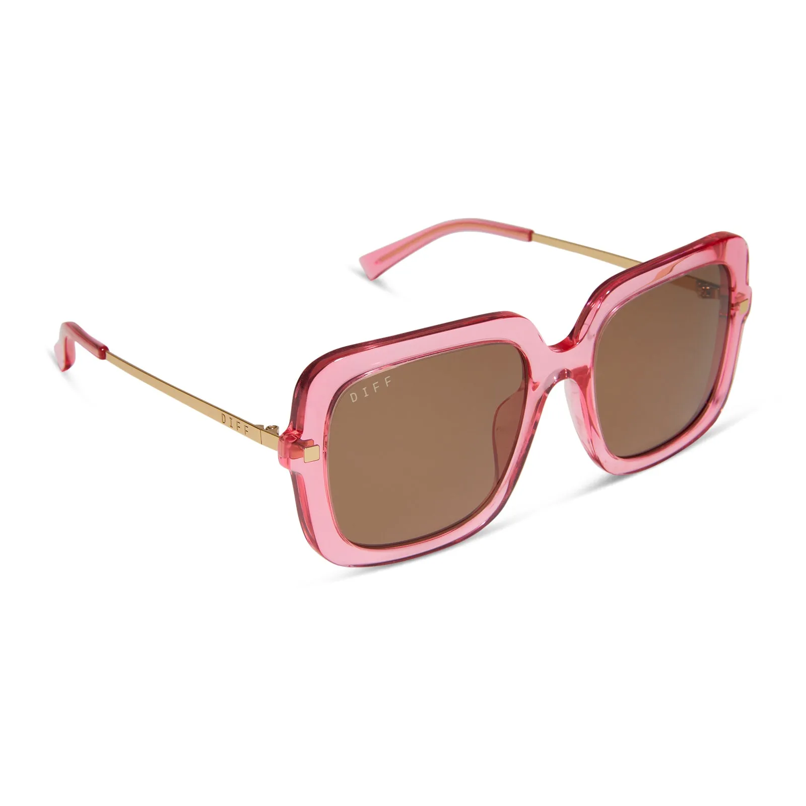 SANDRA - CANDY PINK CRYSTAL   BROWN SUNGLASSES