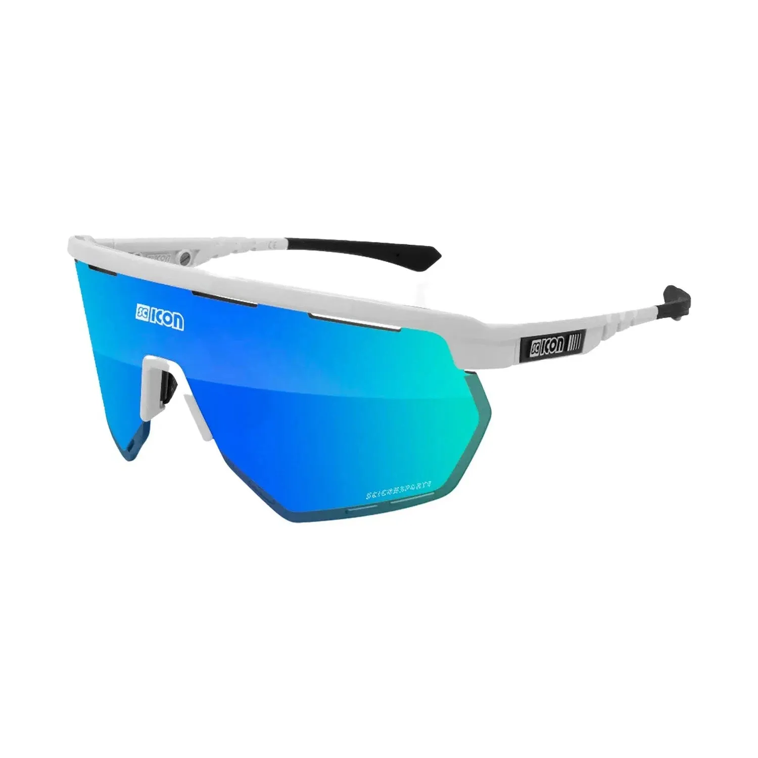 SCICON Aerowing Eyewear - White Gloss/Multimirror Blue