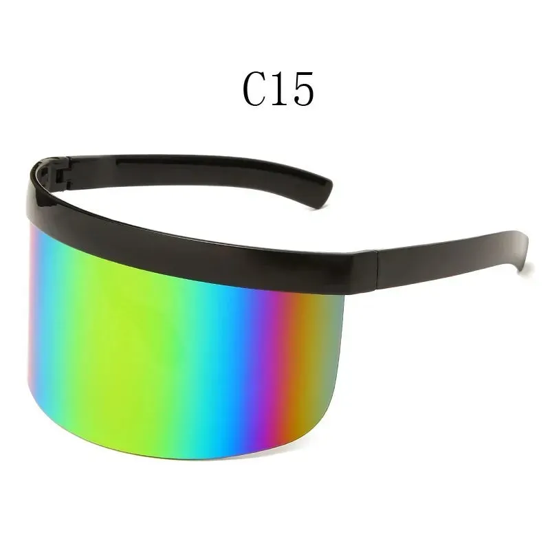 Shield Visor Sunglasses - Retro/Futuristic/Punk Eyewear Cosplay Sun Glasses