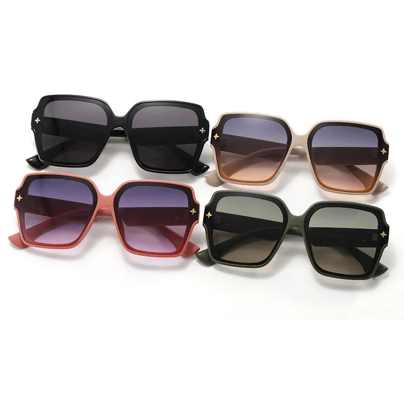 style fashionable leather leg design Internet celebrity large frame street shooting women's sunglasses anti-UV 2023 new sunglasses