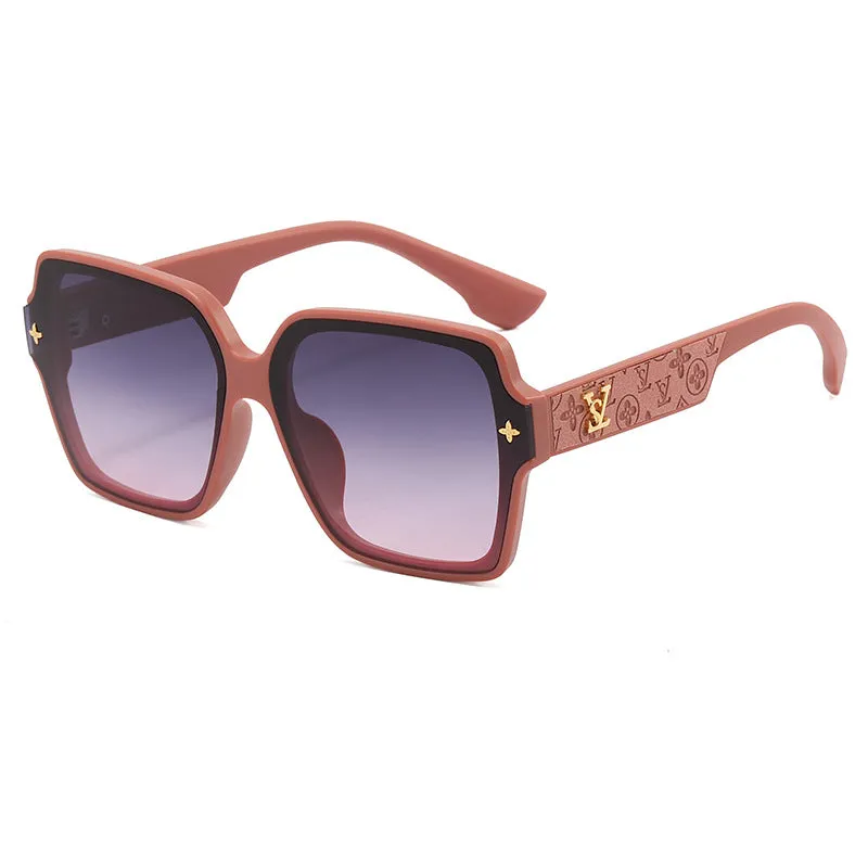 style fashionable leather leg design Internet celebrity large frame street shooting women's sunglasses anti-UV 2023 new sunglasses