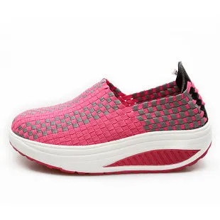 Summer Hot Women'S Shoes Korean Fashion Breathable Woven Rocking Shoes Platform Casual Sports Platform Shoes Single Shoes