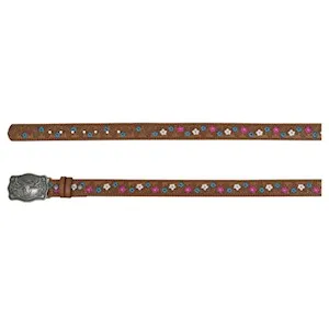 Trenditions Women's Brown Embroidered Belt