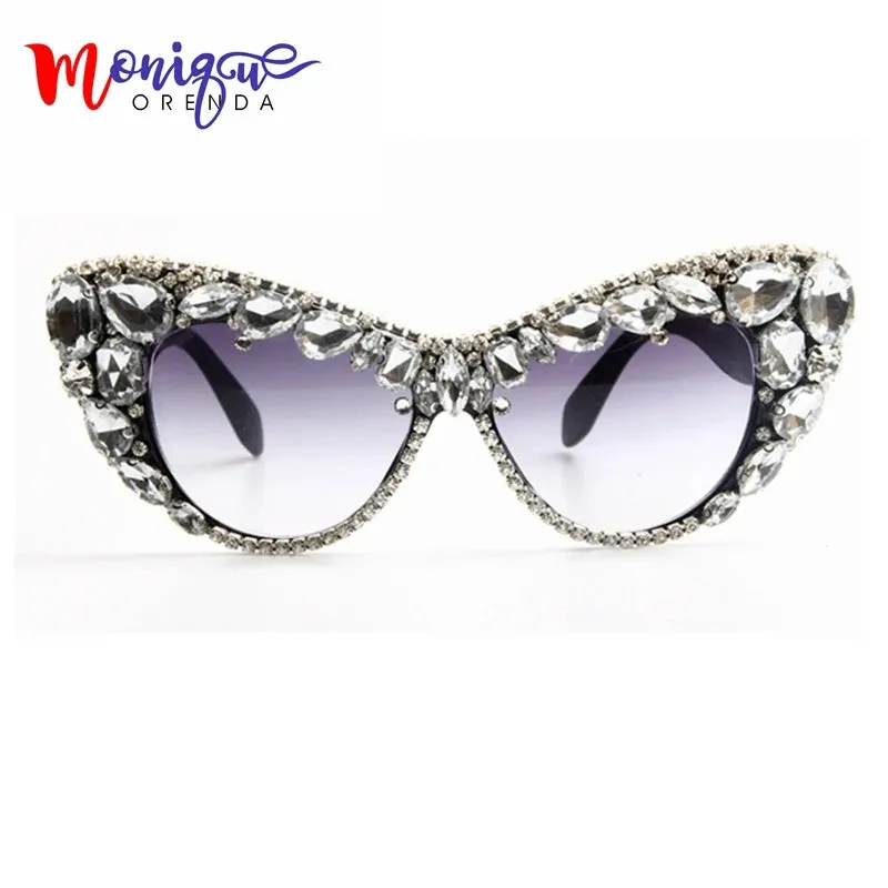 Trendy Oversized Crystal Retro Sunglasses