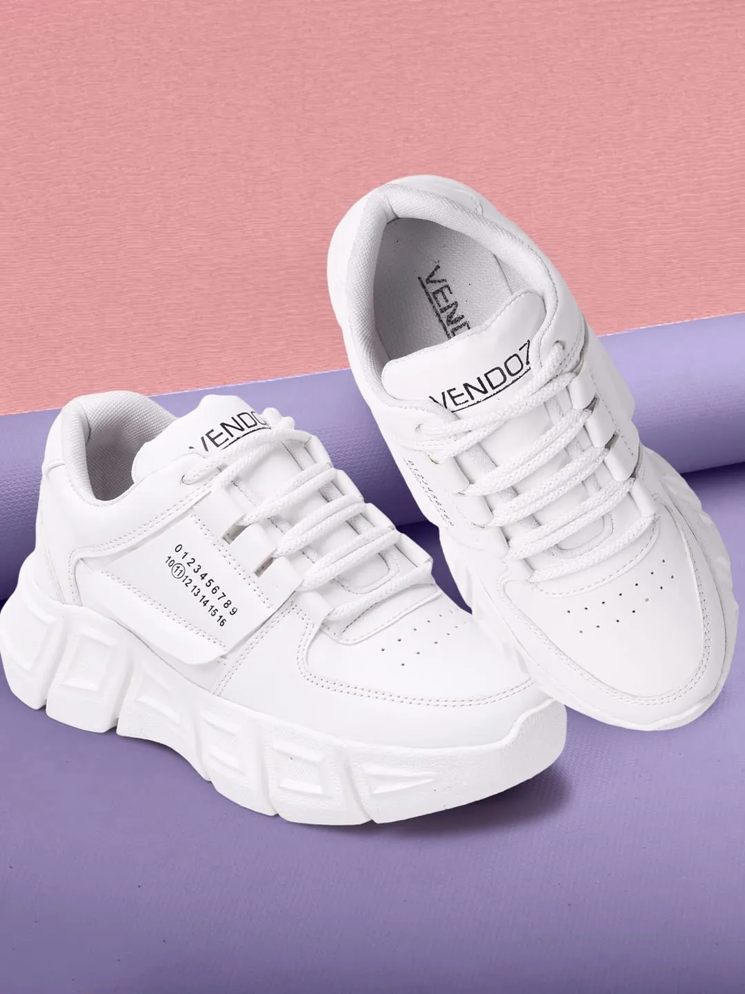 Vendoz Women White Casual Sneakers - 41 EU