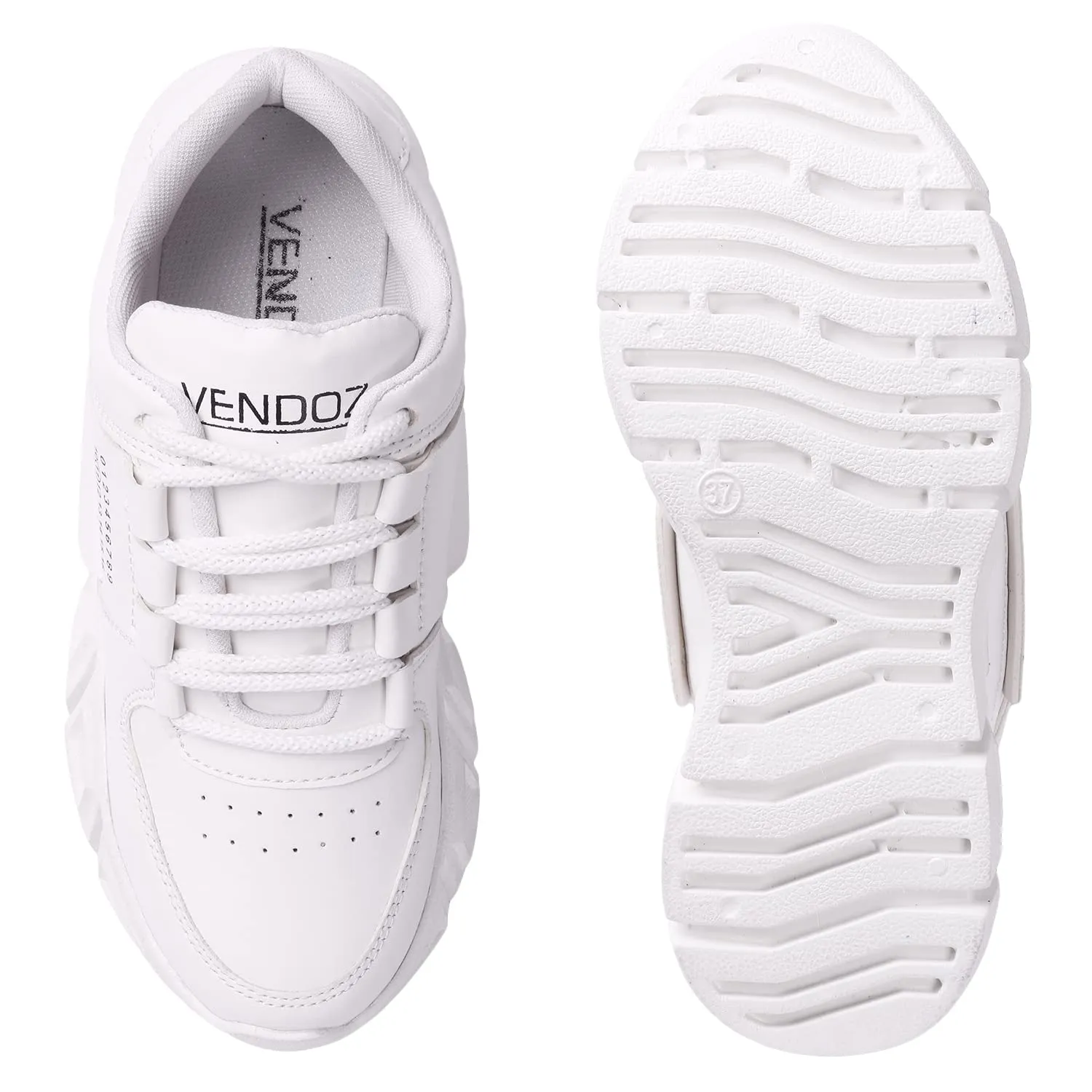 Vendoz Women White Casual Sneakers - 41 EU